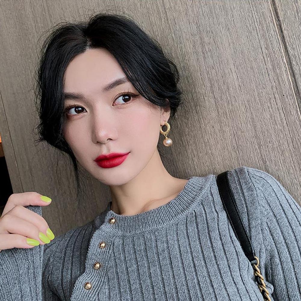 MXGOODS Hoa Tai Dáng Dài Mặt Hình Quả Cầu Thời Trang