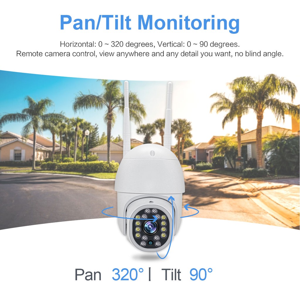 Camera IP Wifi Ngoài trời Yoosee GW-D16A PTZ 2 Râu FullHD 1080P 8 LED trợ sáng, 8 LED hồng ngoại (Trắng) Nhất Tín