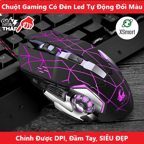 Chuột Máy Tính Gaming V5 Chơi Game LED RGB Siêu Cao Cấp, Tự Động Đổi Màu - XSmart