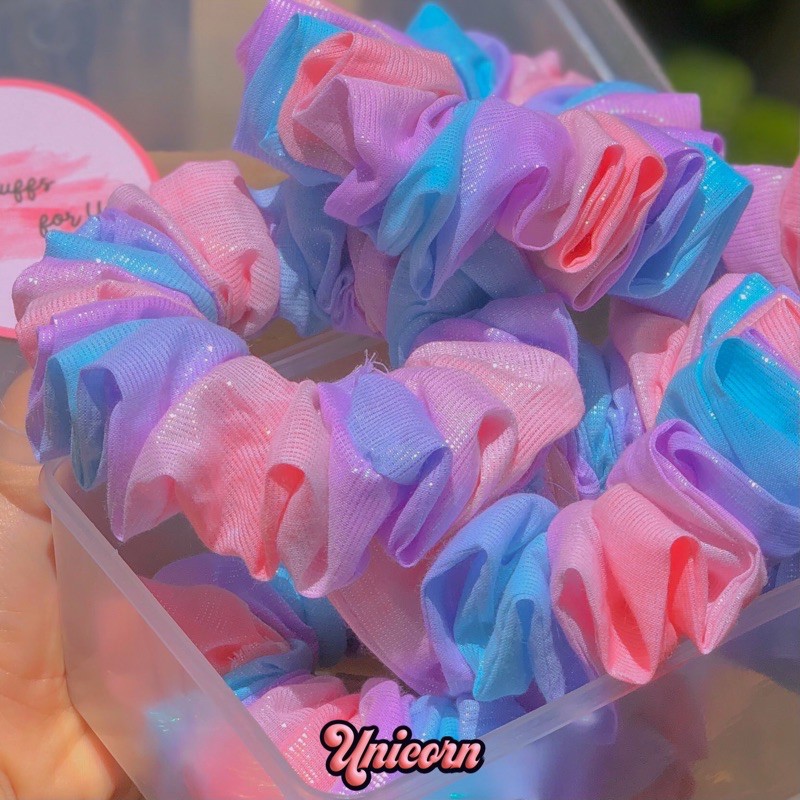 Đồ buộc tóc scrunchies loang màu Unicorn🦄