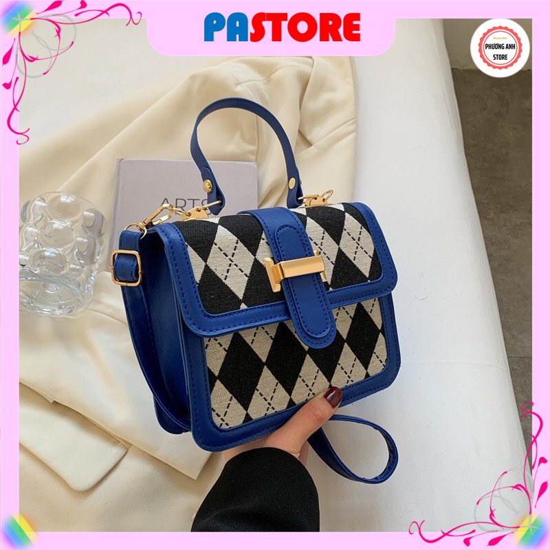 Túi xách nữ đeo chéo, họa tiết caro, chất liệu cao cấp, hot trend 2022 PHUONGANHSTORE.