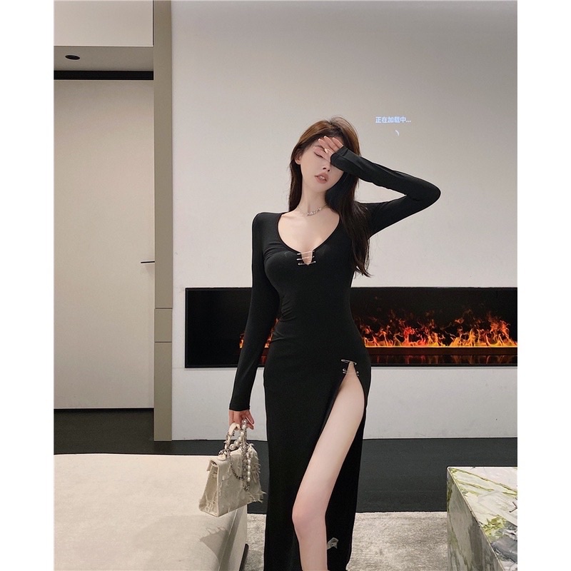 Đầm body maxi xẻ tà quyến rũ