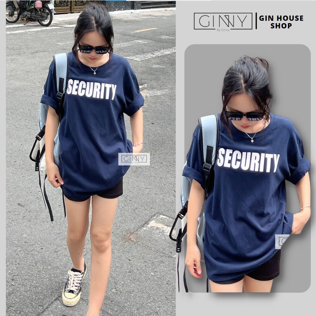 Áo phông rộng unisex The Security HQC-54 trẻ trung năng động cool ngầu phong cách Hàn Quốc | Gin House Shop
