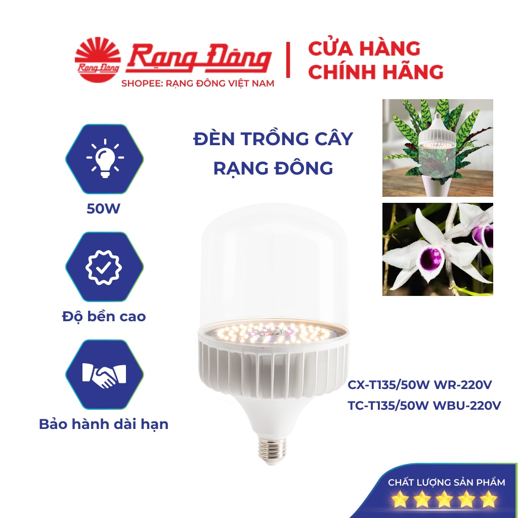 Đèn led trồng cây Rạng Đông 50W,quang hợp trong nhà, kích thích tăng trưởng model:CX-T135/50W