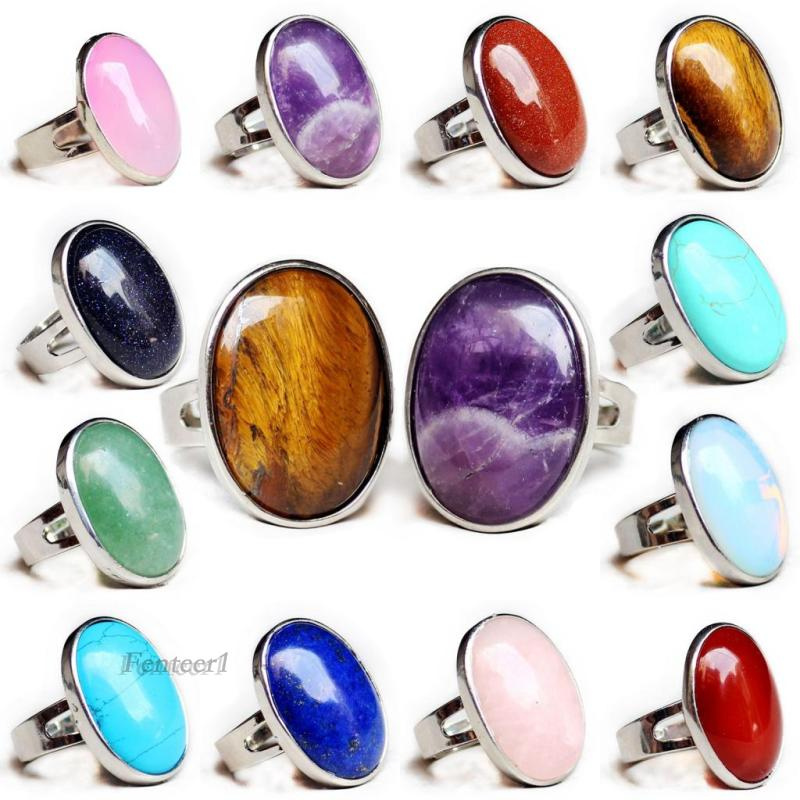 Nhẫn Cưới Fenteer1 Đính Đá Opal Hình Oval