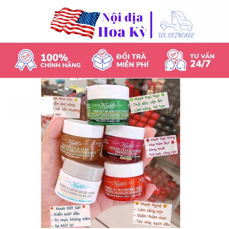 [Chuẩn auth 100%, đủ bill, đi air ✈️] [MẪU 2021] MẶT NẠ Kiehl's , DƯỠNG DA Kiehl's 7 Loại mini Kiehl's