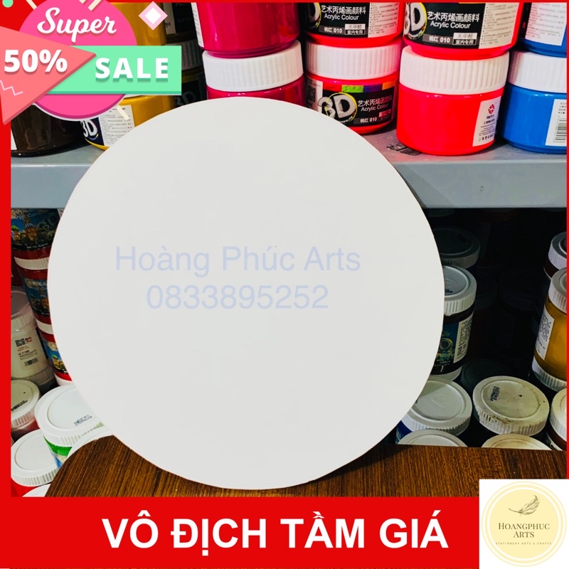 Toan Canvas Tròn Hoangphucarts Chính hãng- BỘ 2 CÁI Toan vẽ xịn Hàn Quốc- Dành chuyên cho màu vẽ acrylic, sơn dầu