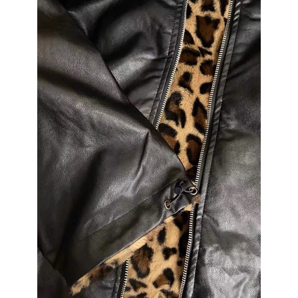 SẴN ÁO KHOÁC DA BEO HAI MẶT HÀNG CAO CẤP LÓT LÔNG SIÊU DÀY