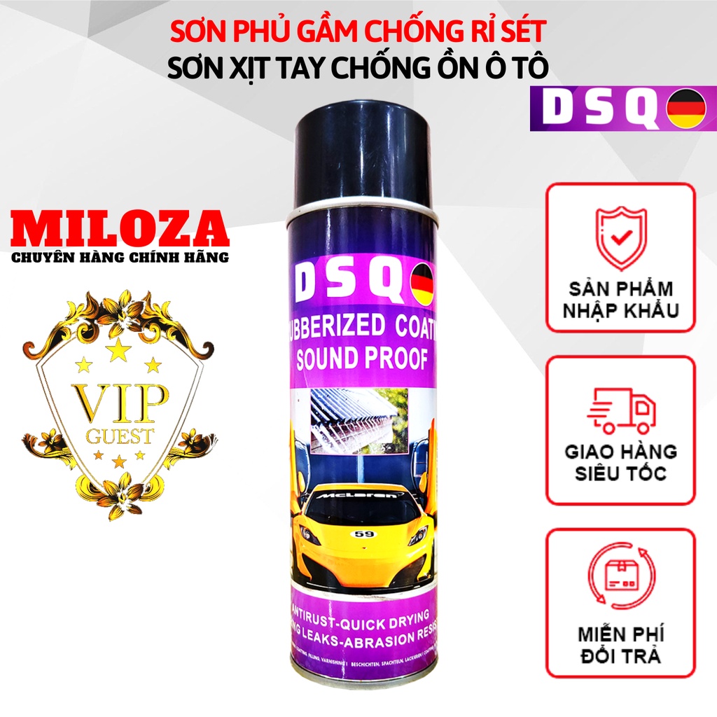 [SPMALL] Sơn Phủ Gầm Ô Tô - Sơn Phủ Gầm - Xịt Tay, Chống Ồn, Chống Rỉ Sét, Mọt Khung Xe, Tăng Độ Cách Âm Ô Tô Dsq 700ml