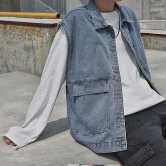 Áo jean gi lê nam nữ unisex form rộng chất bò phong cách Hàn Quốc pon.mens hà nội hcm