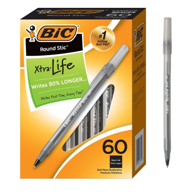 Bút bi BIC Round Stic Xtra Life Ballpoint Pen, nét bút 1.0mm