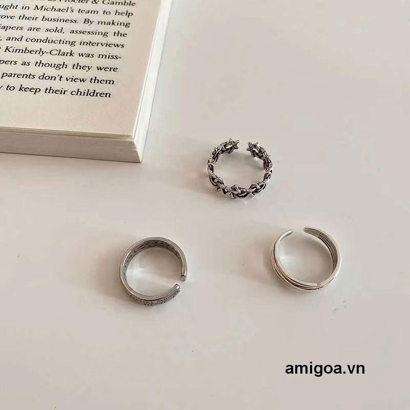 ✨✨【ba chiếc nhẫn】Nhẫn hở hình ngôi sao phong cách hip hop cổ điển cho nam và nữ