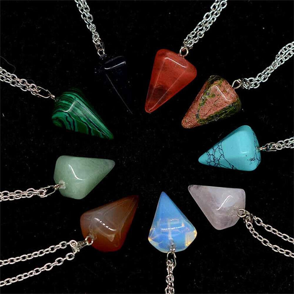 Dây chuyền mặt đá thạch anh hình lục giác thời trang