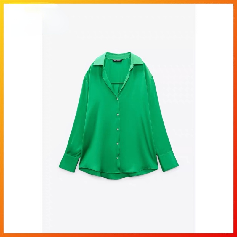 Zara Áo Sơ Mi Vải Lụa satin Kiểu Cổ Điển Nhiều Màu Thời Trang Cho Nữ