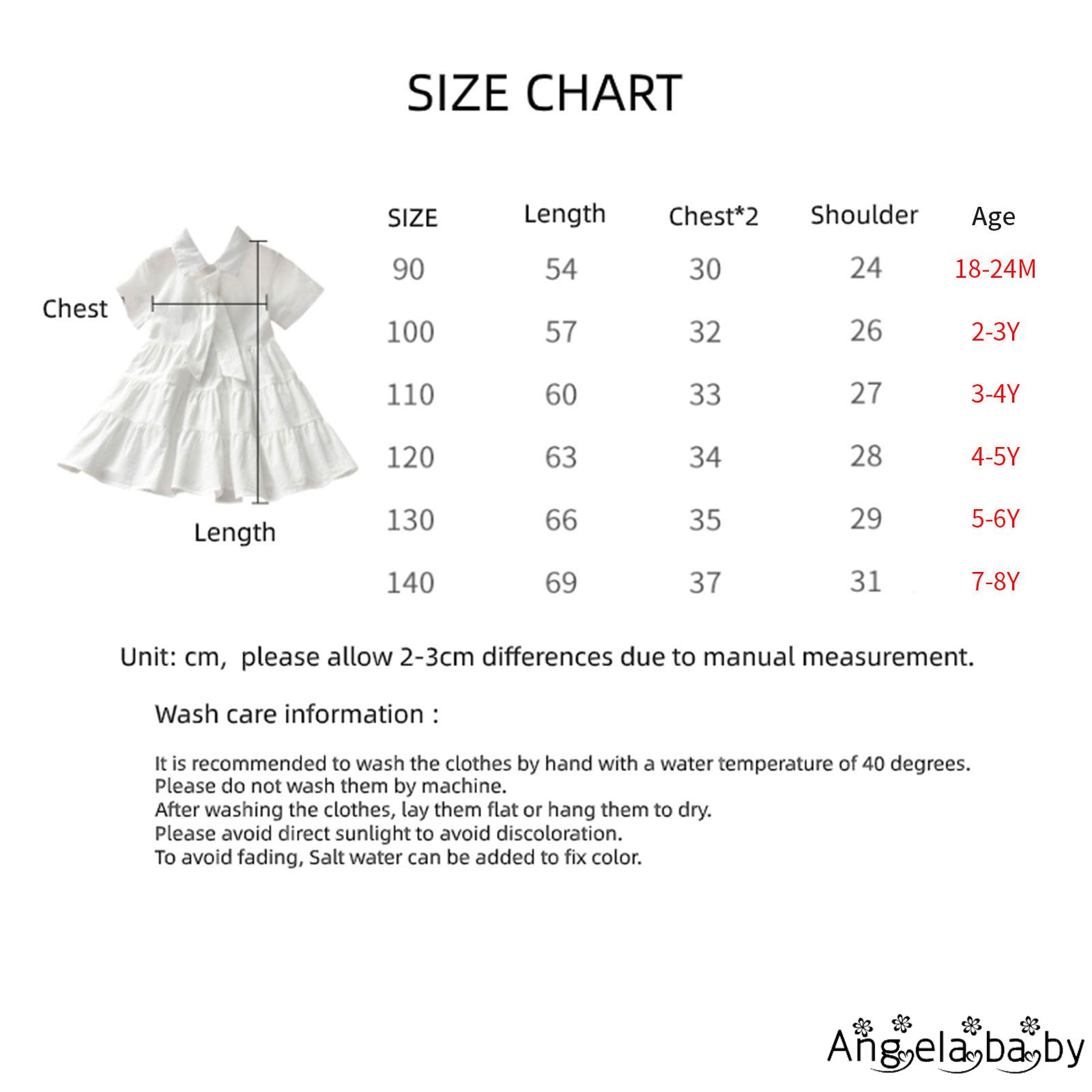 HIAN-Little Girls Summer Lapel Dress, Short Sleeve Solid Color Button Front Loose Fit Dress