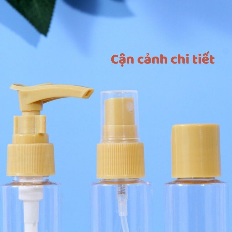 Bộ chiết mỹ phẩm mini du lịch bằng nhựa đựng trong túi zip kéo khóa tiện lợi nhiều màu sắc 6 món