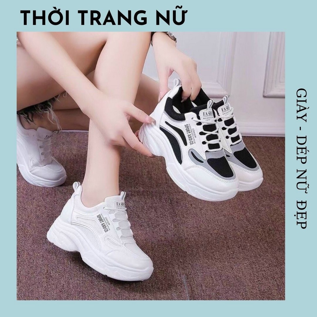 Giày Thể Thao Nữ Đế Cao Năng Động Dành Cho Nữ Cực Đẹp Mang Đi Học Đi Chơi..