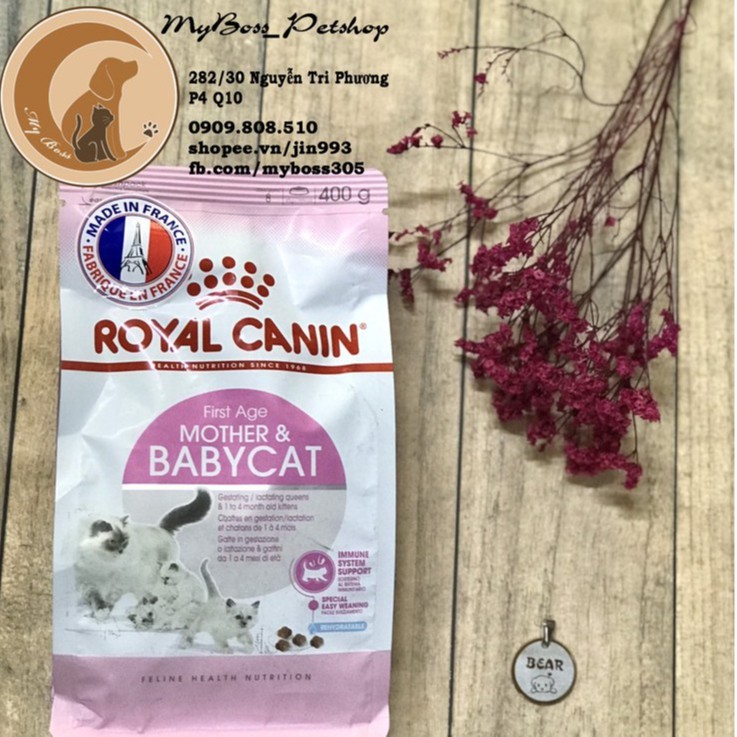 (chính hãng) ROYAL CANIN mother &amp; babycat  thức ăn cho mèo con 400g-2kg