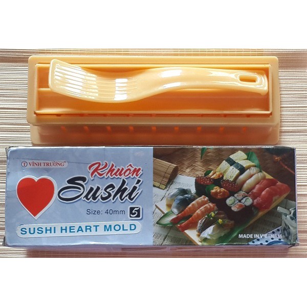 [Chống dính] Khuôn làm sushi hình tim, Dụng cụ cơm cuộn rong biển cao cấp và an toàn, bền đẹp
