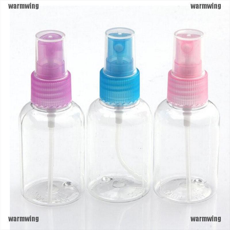 Set 5 Chai Rỗng 50ml Bằng Nhựa Trong Suốt Dạng Xịt Đựng Nước Hoa Khi Đi Du Lịch