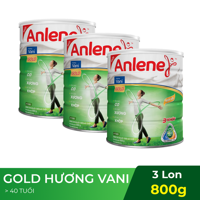 Combo 3 lon sữa bột Anlene Gold Movepro Vani 800g