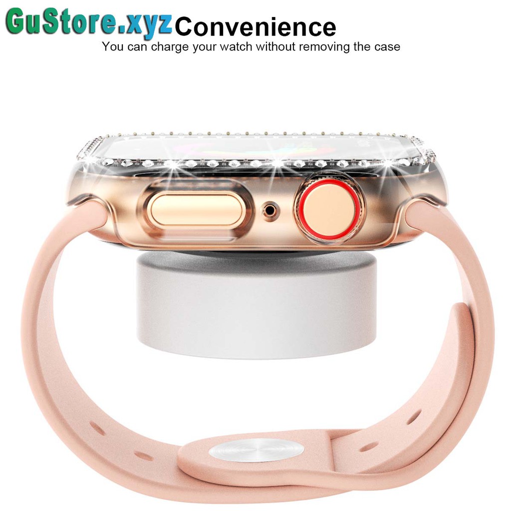 Ốp kim cương full màn viền cao cấp dùng cho đồng hồ thông minh Apple Watch Gu Store ♥️FREESHIP♥️ series 1/2/3/4/5/6/SE