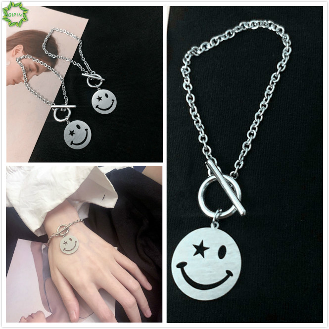 Vòng Tay Mạ Bạc Hình Mặt Cười Đơn Giản Cho Nam Và Nữ