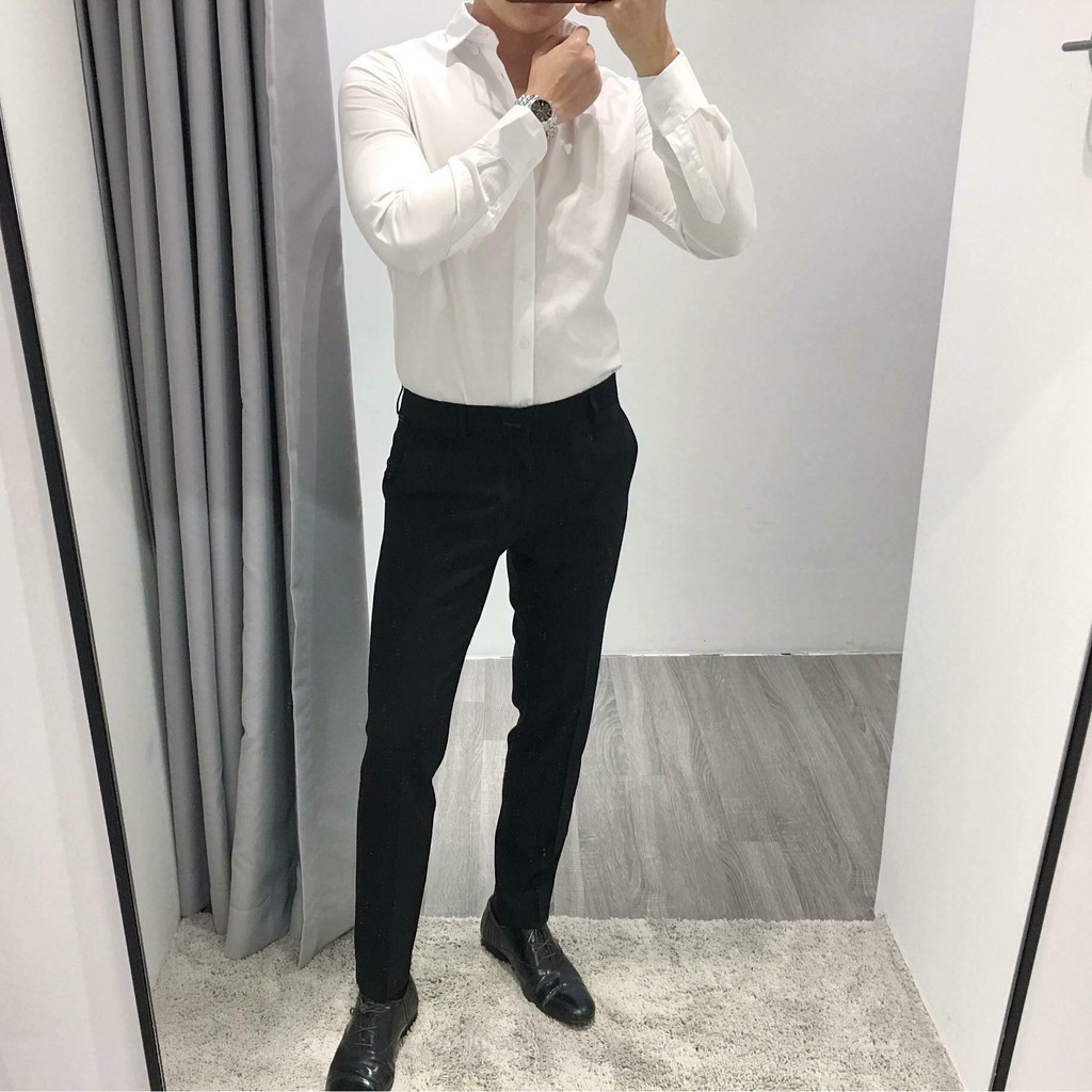 Combo Quần Tây Nam và Sơ Mi cổ bẻ Vải tốt Bền Đẹp co giãn nhẹ chuẩn dáng Chống Xù (Cam kết giống hình) | BigBuy360 - bigbuy360.vn