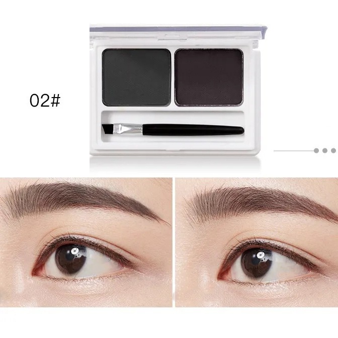 Bảng phấn MAYCHEER trang điểm lông mày 2 màu kèm cọ 4g