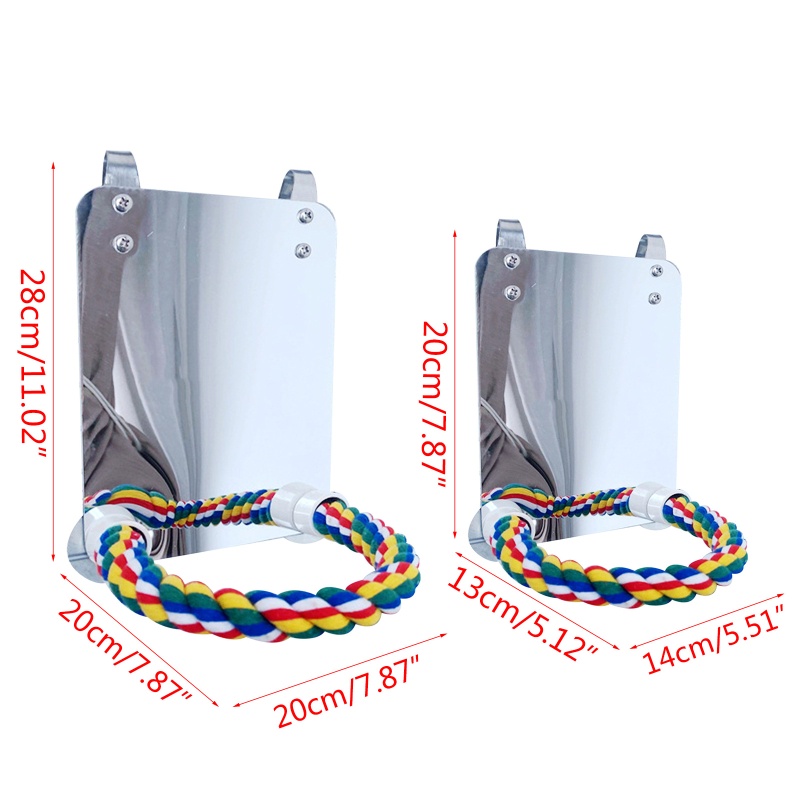 Gương Đồ Chơi Bằng Acrylic Có Dây Thoải Mái Cho Chim Vẹt