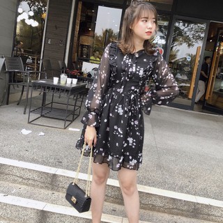 ĐẦM VON HOA XINH DÀI TAY