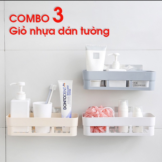 COMBO 3 CÁI giỏ nhựa dán tường siêu chắc