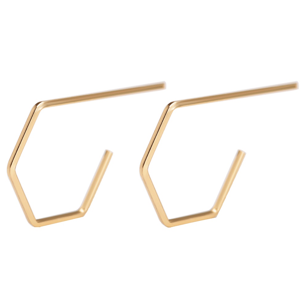 Đôi khuyên tai hợp kim kiểu hình học đơn giản trẻ trung cho nữ