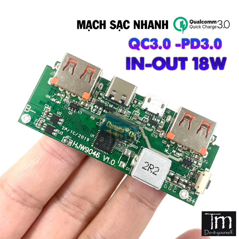 Mạch Sạc Dự Phòng Sạc Nhanh 18W QC3.0 PD3.0 B