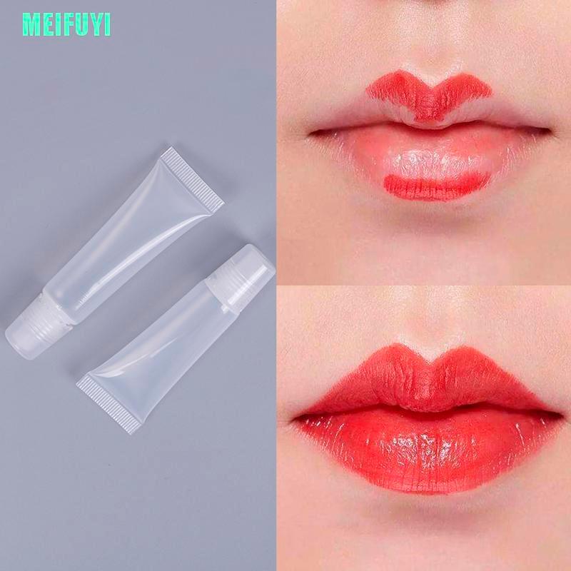 (Hàng Mới Về) Set 10 Tuýp Rỗng 8ml / 15ml Bằng Nhựa Trong Suốt Đựng Son Dưỡng Môi