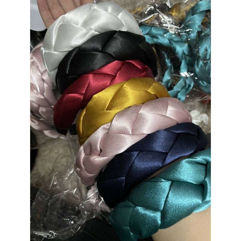 Cài tóc con rết xinh Băng đô tóc tết bím vải satin phong cách hàn quốc - Khăn turban