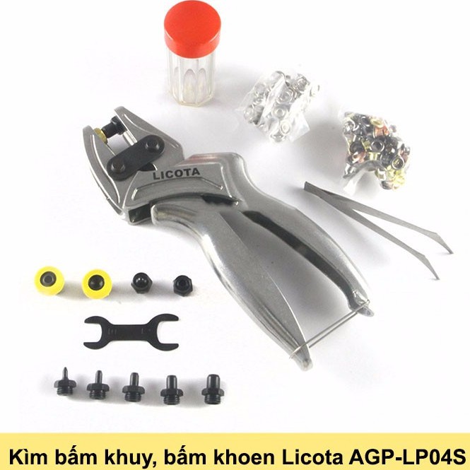 Kềm Bấm Nịch, Kìm Bấm Lỗ Dây Nịt, Thắt Lưng, Túi Xách Cao Cấp LICOTA  AGP-LP04S Tặng Kèm Khoen Full Đầu Bấm (chính hãng)