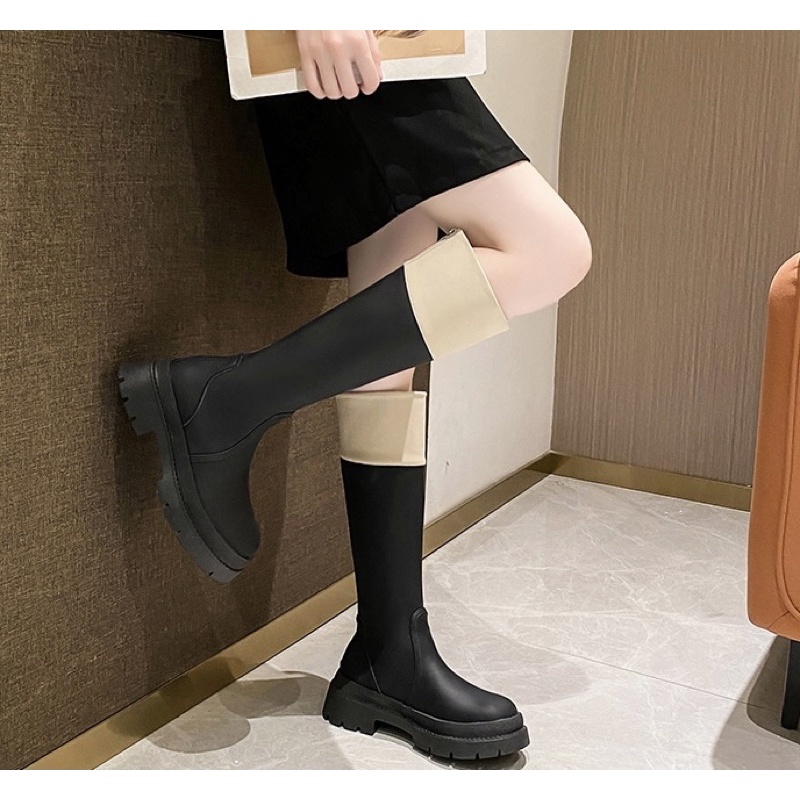 Giày Bốt Nữ Đùi Ống Cao Dưới Đầu Gối Độn Đế Cao 4-5cm G1750 Hàng cao cấp bảo hành keo 12 tháng - Shop Giày Bánh Mì