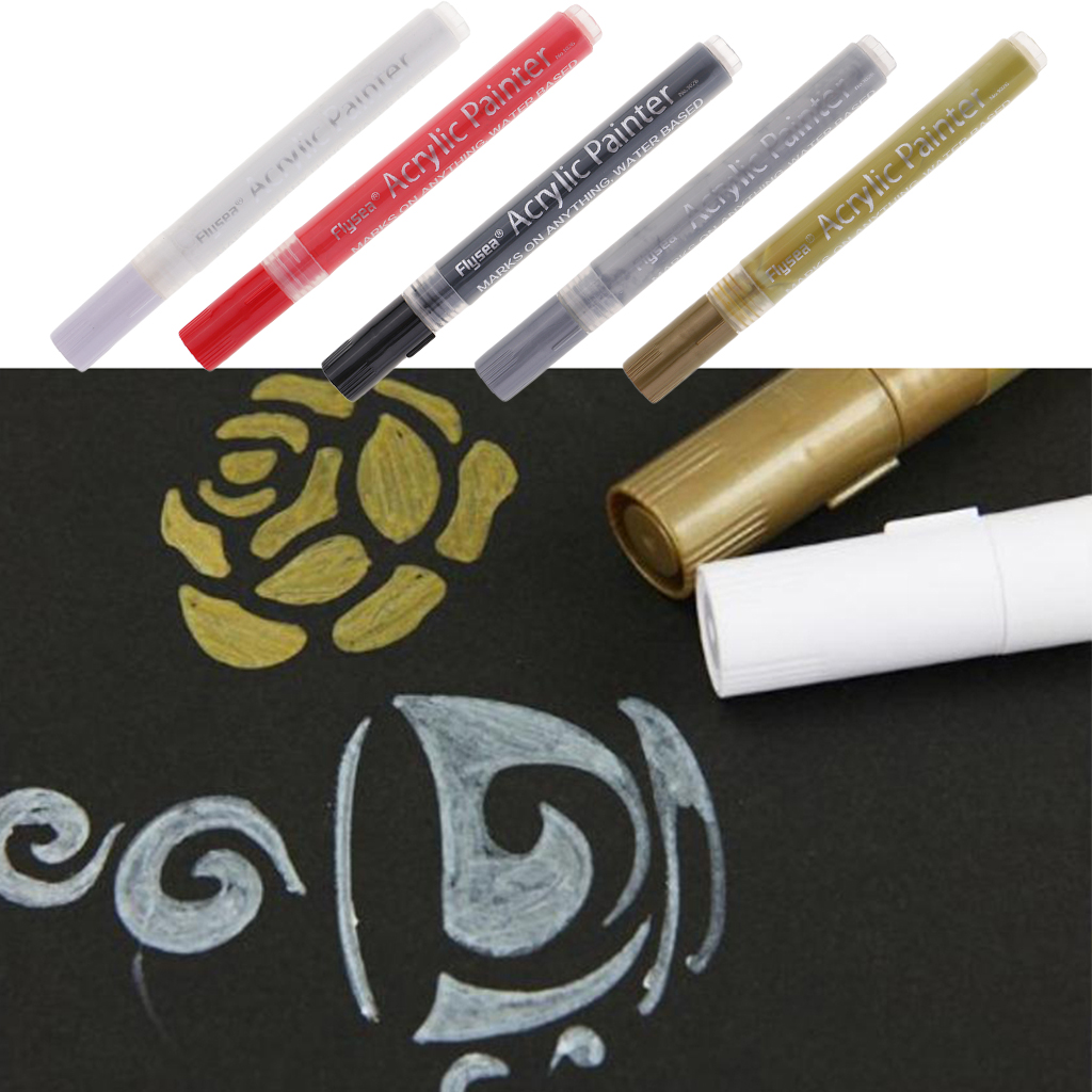 Bút Đánh Dấu Acrylic Vẽ Kính Kim Loại / Acrylic Màu Đen