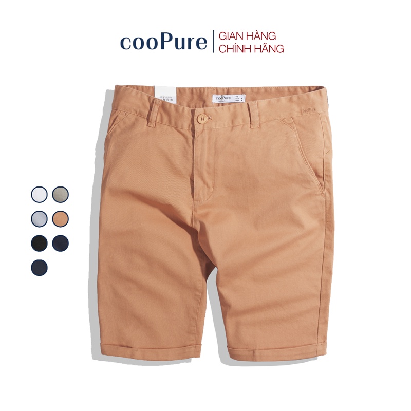 Quần short kaki cooPure, chất liệu cotton mix sợi thun co giãn, thiết kế thoải mái cho mùa hè NO.1507 (7 màu)