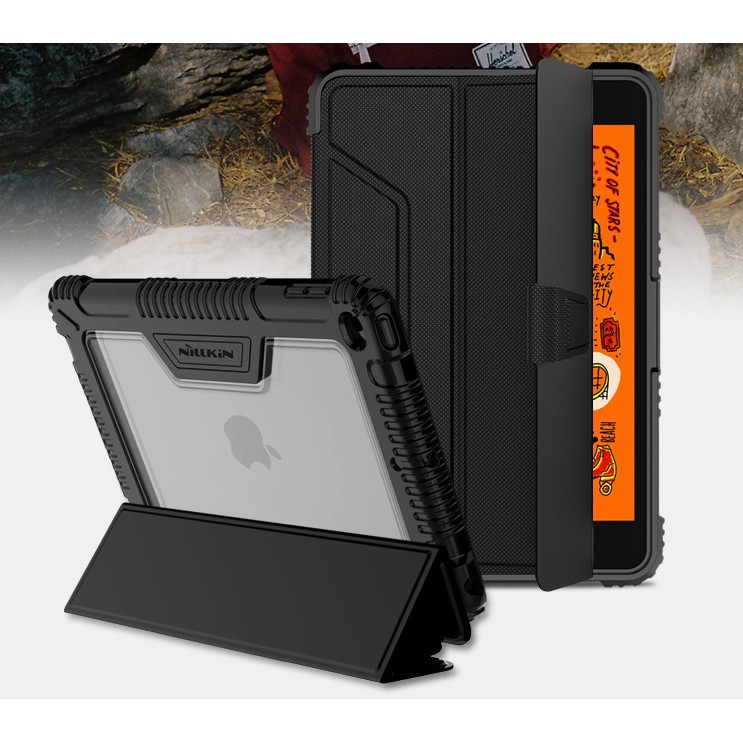 Bao da iPad mini 4/5 air1/2/3, Pro 10.5, Pro 12.9, 10.2 Pro 11 2020 chính hãng Nillkin Bumper chống sốc có ngăn đựng bút