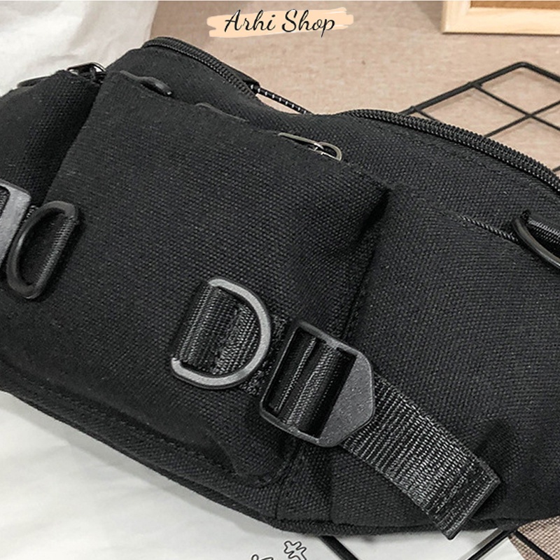 Túi Chéo Túi Bao Tử Unisex Vải Canvas Phong Cách Thời Trang Hàn Quốc Bao Trất