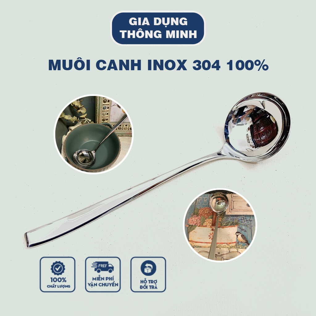 [Hàng Có Sẵn] Muôi canh inox 304 100%