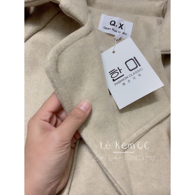 Áo Khoác Dạ Cổ Vest Kèm Dây Đai Thắt Eo Phong Cách VinTage Hàn Quốc ❤️
