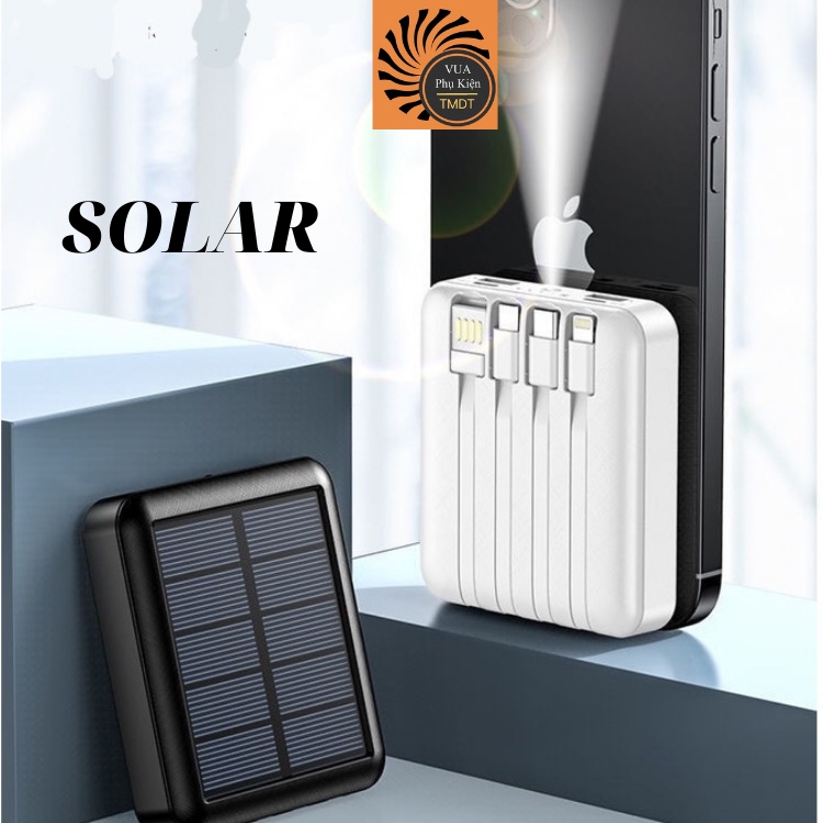 Sạc Dự Phòng 200000mah - Sạc Năng Lượng Mặt Trời Solar Mini Nhỏ Gọn Tiện Cầm Tay