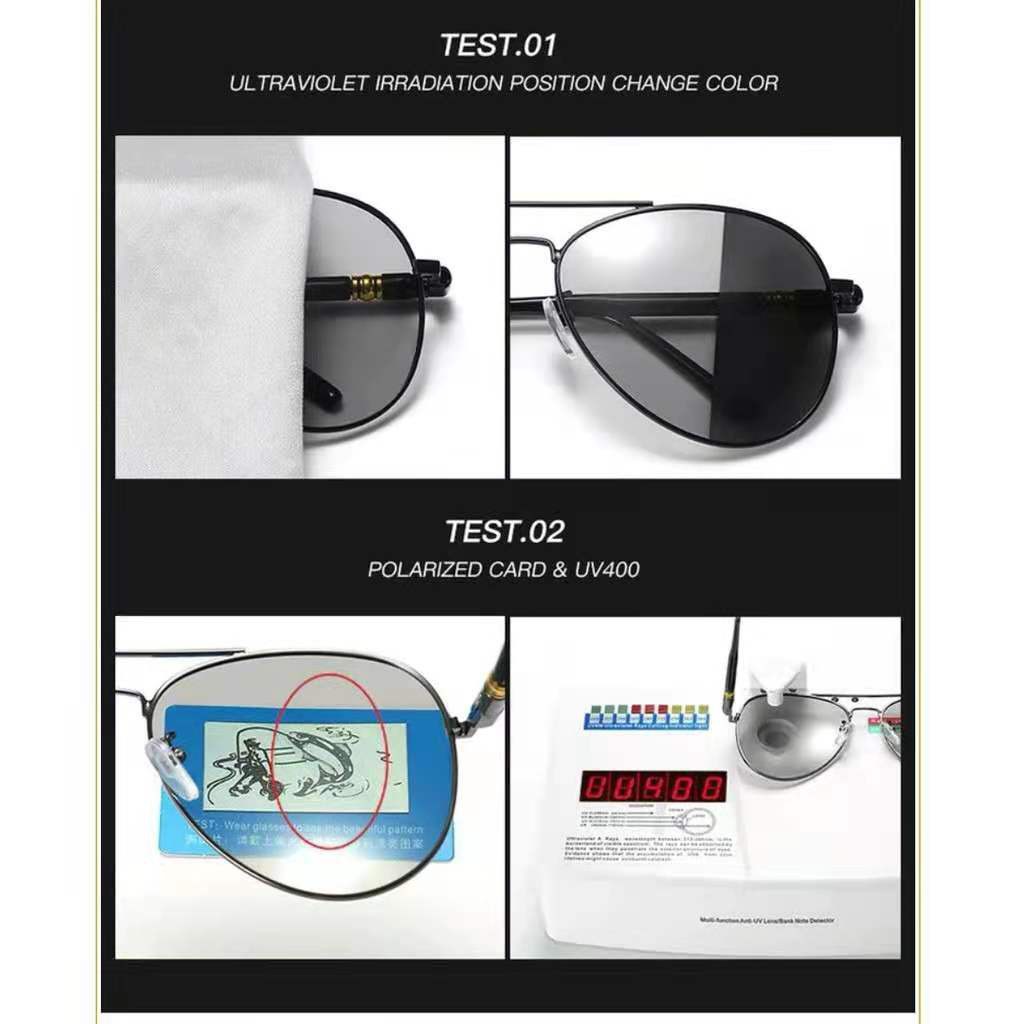 Kính mát phân cực chống tia UV400 tròng kính đổi màu có thể sử dụng ngày và đêm cho nam gentle monster | BigBuy360 - bigbuy360.vn