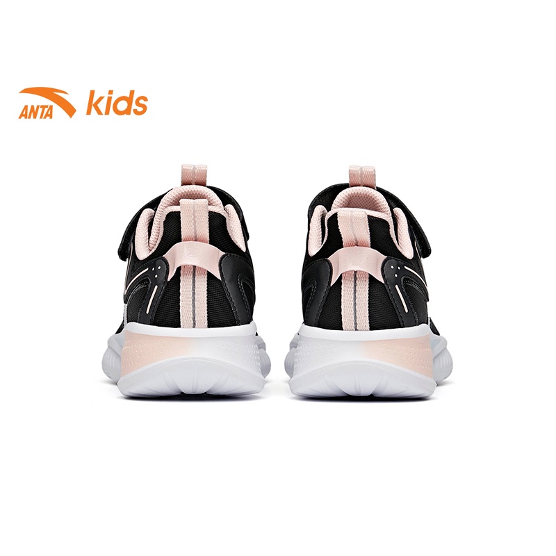 Giày chạy bé gái Anta Kids W322135565-2, quai dán tiện lợi, upper mặt lưới thoáng khí