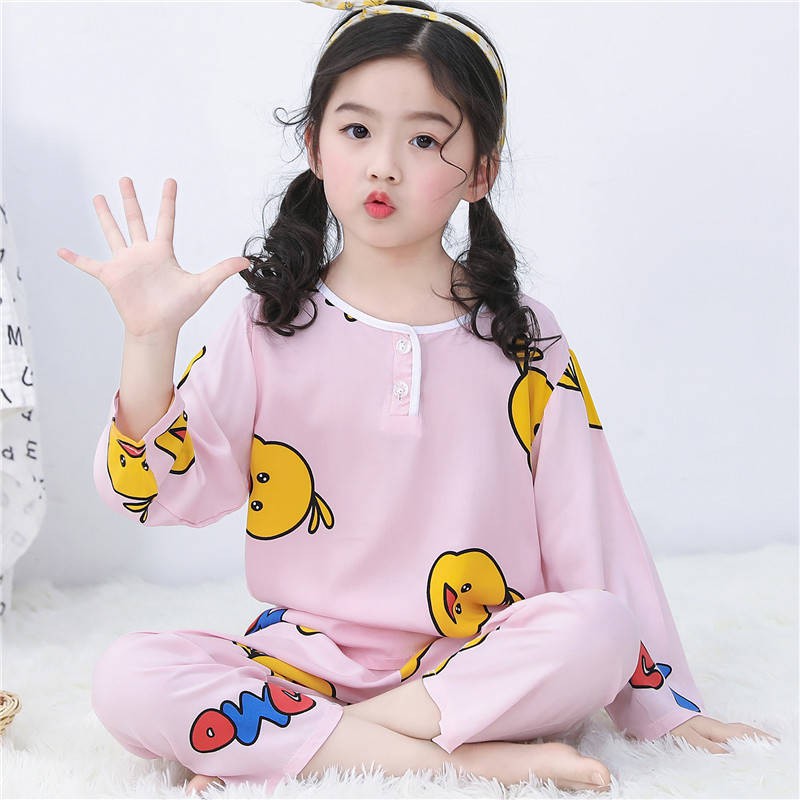 Bộ Đồ Ngủ Tay Dài Vải Cotton Thời Trang Mùa Xuân Cho Bé