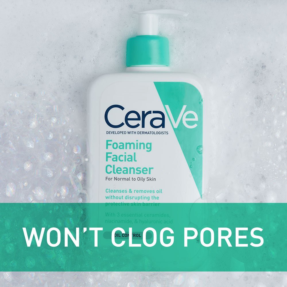 Sua rua mat Cerave foaming facial cleanser cho da dầu , sửa rửa mặt da dầu Cerave foaming facial cleanser luckily1702