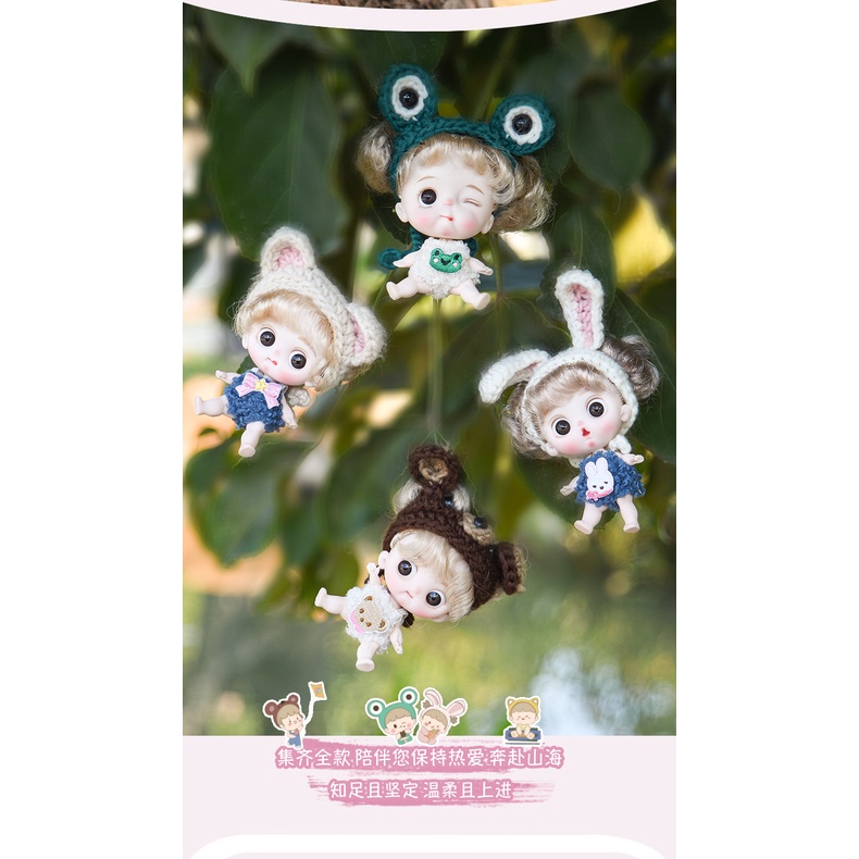 Set 2 Món Đồ Chơi Búp Bê Barbie 10cm BJD OB11 1/12 Kèm Mũ
